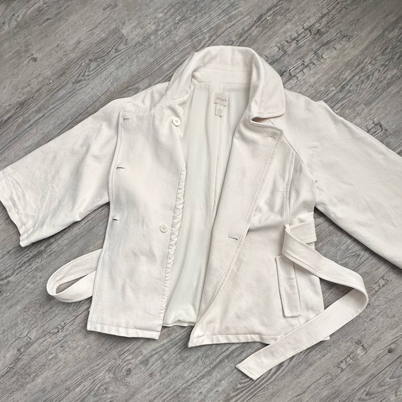 NWOT CHICO'S Retro Belted Ponte Jacket Sz 1 (Women's Sz 8-10) Ecru/Cream - Picture 4 of 10